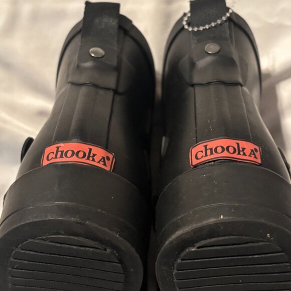 Chooka Midtown Strappy Black Rain Boots Ankle Boots - Picture 8 of 8